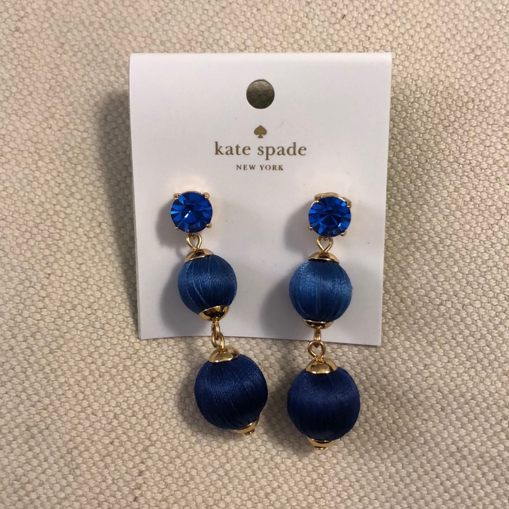 Kate Spade blue ball droplet earrings